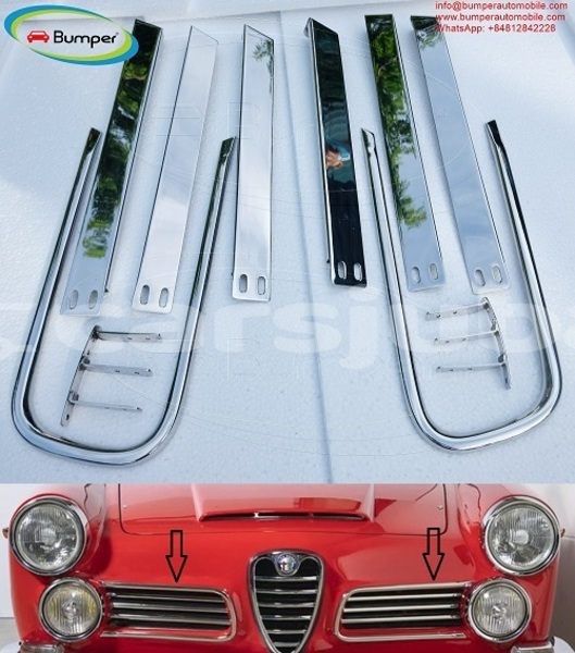Big with watermark alfa romeo 2600 touring spider 1961 1968 grill new 00